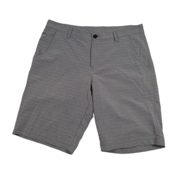 Columbia PFG Shorts Fishing Striped Gray Performance Camping Hiking Mens 32 - Picture 1 of 9